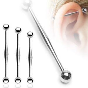 316L Surgical Steel Bumped Industrial 14 Gauge Barbell