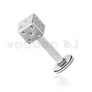 316L Surgical Steel Labret Stud with Dice
