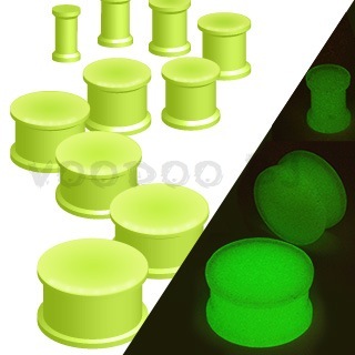 Glow in the Dark Silicone Flexible Double Flared Plug