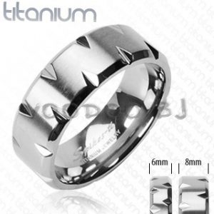 Faceted Edges Ring Solid Titanium